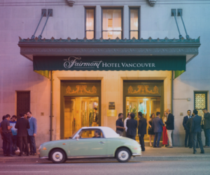 Car outside Fairmont Hotel Vancouver