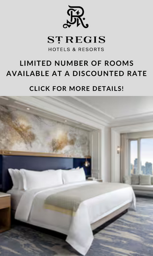 Rooms available at the St Regis for the CJA Industry Summit 2024